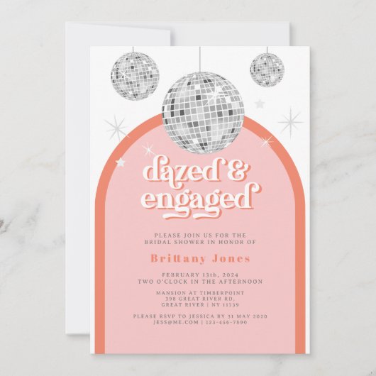 Elegant Retro Disco Groove Vrijgezellenfeest roze Kaart (Voorkant)