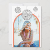 Elegant Retro Disco Groove Vrijgezellenfeest roze Kaart (Achterkant)