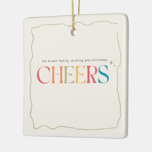 Elegant Retro Family Photo Portrait Christmas Keramisch Ornament (Links)