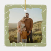 Elegant Retro Family Photo Portrait Christmas Keramisch Ornament (Achterkant)