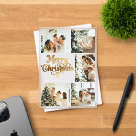 Elegant Retro Faux Gold Family Christmas Card Acryl Uitnodigingen