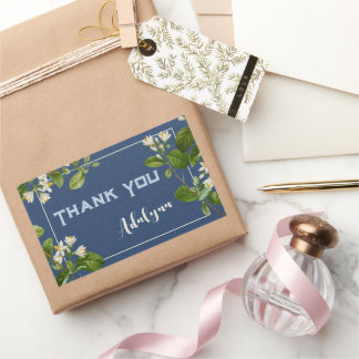 Elegant Retro Floral Aangepaste naam Tekst Cadeaub Rechthoekige Sticker