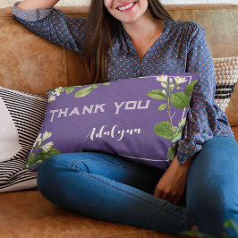 Elegant Retro Floral Aangepaste naam Tekst CadeauV Kussen