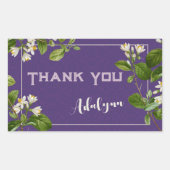 Elegant Retro Floral Aangepaste naam Tekst CadeauV Rechthoekige Sticker (Voorkant)
