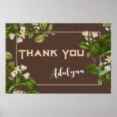 Elegant Retro Floral Aangepaste naam Tekst Gift Br Poster (Voorkant)