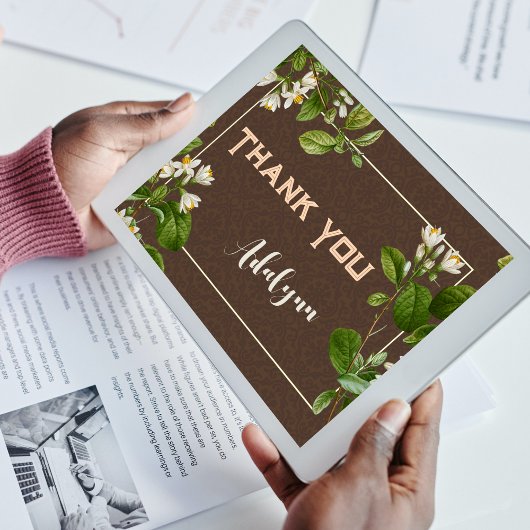 Elegant Retro Floral Aangepaste naam Tekst Gift Br Poster