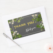 Elegant Retro Floral Aangepaste naam Tekst Grijs Rechthoekige Sticker (Envelop)