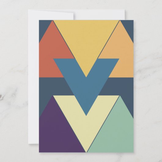 Elegant Retro Geometric Stylish Modern Wedding Kaart (Achterkant)