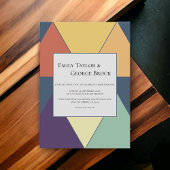 Elegant Retro Geometric Stylish Modern Wedding Kaart