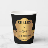 Elegant Retro Gold Black, feestelijke papieren kop Papieren Bekers (Voorkant)