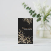 Elegant Retro Gold Flower Swirls 2 Visitekaartje (Staand voorkant)