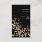 Elegant Retro Gold Flower Swirls 2 Visitekaartje (Achterkant)
