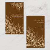 Elegant Retro Gold Flower Swirls 3 Visitekaartje (Voorkant / Achterkant)