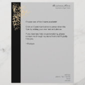 Elegant Retro Gold Flower Swirls Black Flyer (Voorkant)