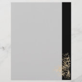 Elegant Retro Gold Flower Swirls Black Flyer (Achterkant)