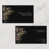 Elegant Retro Gold Flower Swirls Visitekaartje (Voorkant / Achterkant)