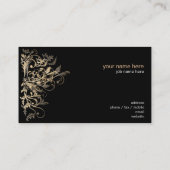 Elegant Retro Gold Flower Swirls Visitekaartje (Achterkant)