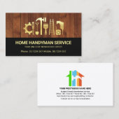 Elegant Retro Gold Handyman Tools Motif Carpenter Visitekaartje (Voorkant / Achterkant)