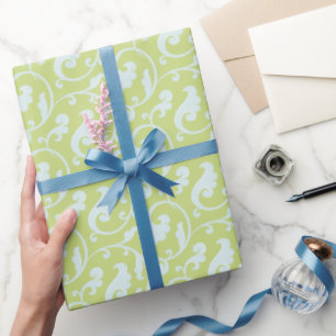 Elegant retro-groen en Munt zwenkpatroon Cadeaupapier