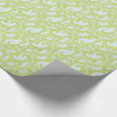 Elegant retro-groen en Munt zwenkpatroon Cadeaupapier (Hoek)