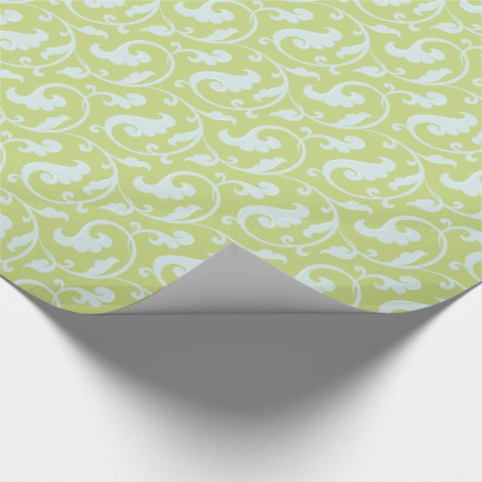 Elegant retro-groen en Munt zwenkpatroon Cadeaupapier (Hoek)