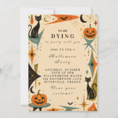 Elegant Retro Halloween Feest Kaart (Voorkant)