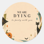 Elegant Retro Halloween Feest Ronde Sticker (Voorkant)