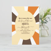 Elegant Retro Hier komt de zon Vrijgezellenfeest Kaart (Staand voorkant)