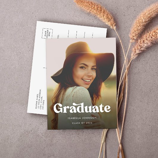 Elegant Retro High School Afstuderen Aankondiging