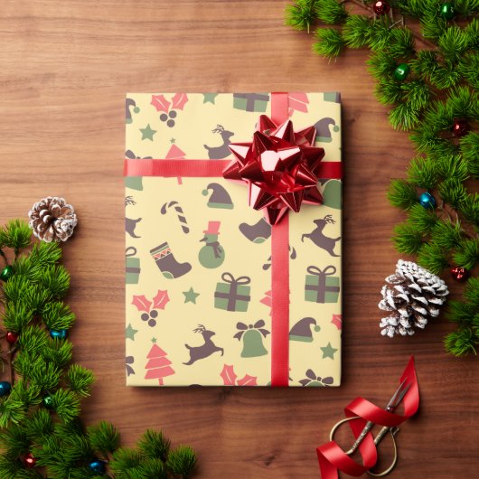 Elegant retro kerstcadeaupapier cadeaupapier (Feestdagen Geschenken)
