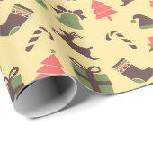Elegant retro kerstcadeaupapier cadeaupapier (Rol Hoek)