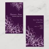 Elegant Retro Lavender Flower Swirls 3 Visitekaartje (Voorkant / Achterkant)