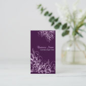 Elegant Retro Lavender Flower Swirls 3 Visitekaartje (Staand voorkant)