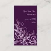 Elegant Retro Lavender Flower Swirls 3 Visitekaartje (Achterkant)
