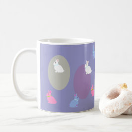 Elegant Retro Lilac Rabbit Bunny Easter Mug Koffiemok