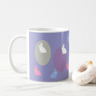 Elegant Retro Lilac Rabbit Bunny Easter Mug Koffiemok