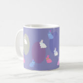 Elegant Retro Lilac Rabbit Bunny Easter Mug Koffiemok (Voorkant links)