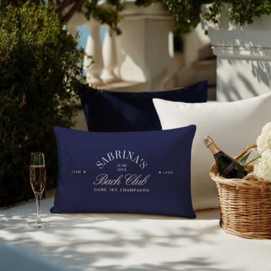 Elegant Retro Marineblauw Jonggezellenweekend Kussen