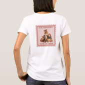 Elegant retro meisje stoffige roze rozen lezen van t-shirt (Achterkant)