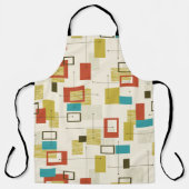 Elegant Retro Mid-Century geometrisch patroon Schort (Voorkant)