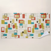 Elegant Retro Mid-Century retro geometrisch patroo Strandlaken (Voorkant)