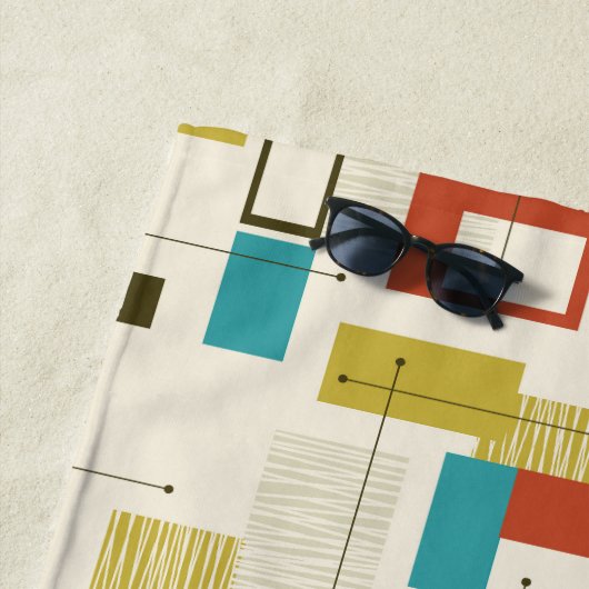 Elegant Retro Mid-Century retro geometrisch patroo Strandlaken (In situ)