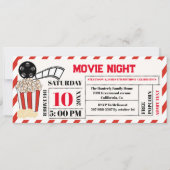 Elegant Retro Movie Night Verjaardagsfeestticket Kaart (Voorkant)