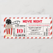 Elegant Retro Movie Night Verjaardagsfeestticket Kaart (Voorkant)