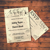 Elegant Retro Old Rustic Stylish Wedding Kaart