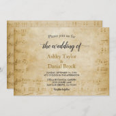 Elegant  Retro Old Script Musical Weddenschap Kaart (Voorkant / Achterkant)