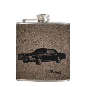 Elegant retro ouderwetse auto op maat heupfles