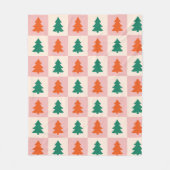 Elegant retro patroon van kerstbomen plein fleece deken (Voorkant)