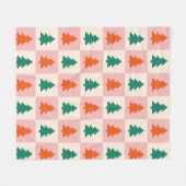 Elegant retro patroon van kerstbomen plein fleece deken (Voorkant (Horizontaal))