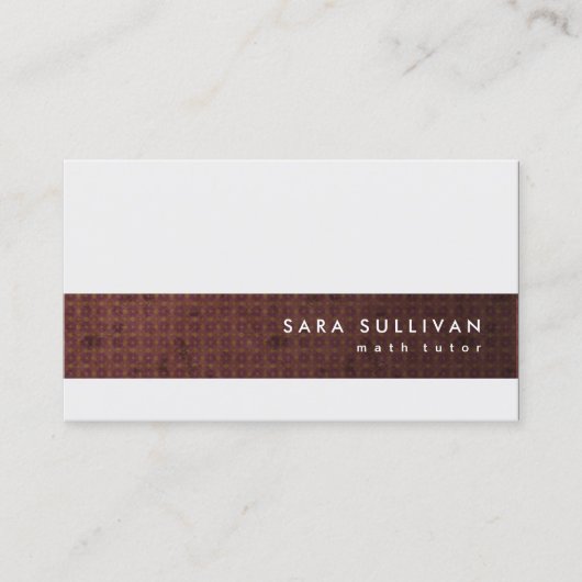 Elegant Retro Patroon Wiskunde Tutor Visitekaartje (Voorkant)